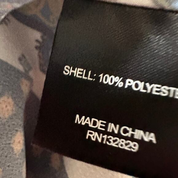 House of Harlow 1960 x Revolve Glenn Blouse in Ivory Pajama Print Long Sleeve XS - Picture 9 of 10